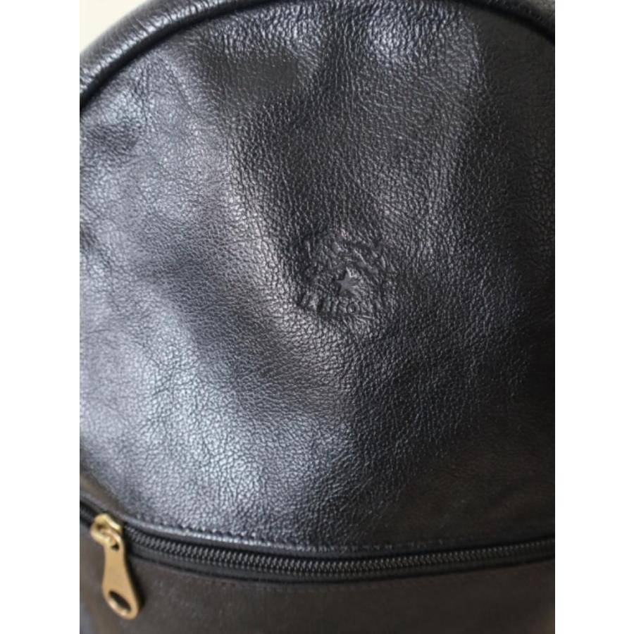 IL BISONTE イルビゾンテ バックパック レザーリュック 定価124，300円 イタリア製 ブラック ファスナー開閉 外ポケット レディース 6464211_1