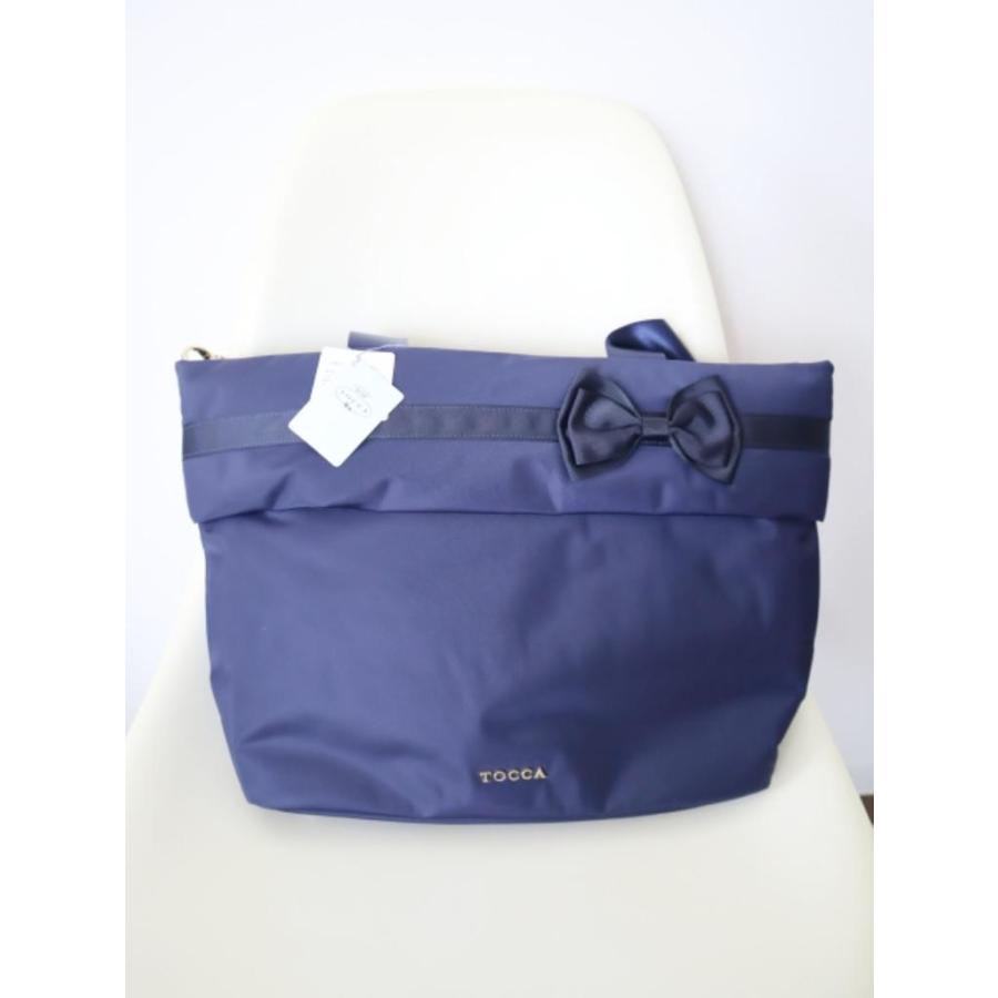 【美品】TOCCA ２WAYバッグ トート＆バックパック　トッカ　ネイビー TOCCA（トッカ） 新品タグ付☆TOCCA ナイロントートバッグ 定価19,000