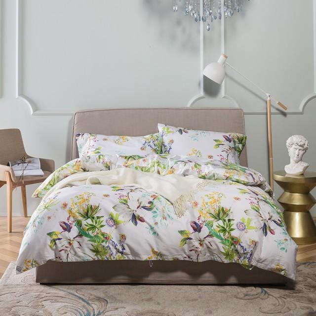 お洒落な花柄高級布団カバー３点セット(シングル) Bella19 (ベッドリネン/シーツ/掛け布団カバー/ボックスシーツ/ピロケース/枕カバー) | 