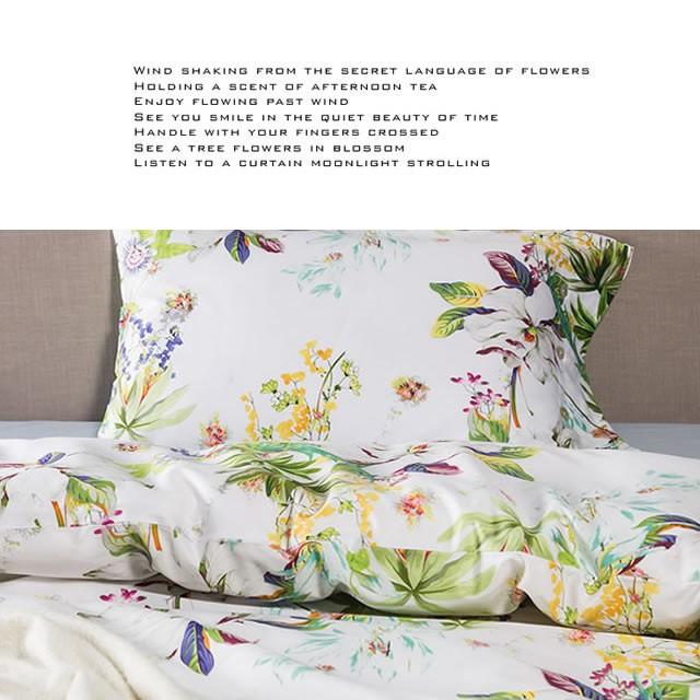 お洒落な花柄高級布団カバー３点セット(シングル) Bella19 (ベッドリネン/シーツ/掛け布団カバー/ボックスシーツ/ピロケース/枕カバー) |  | 01