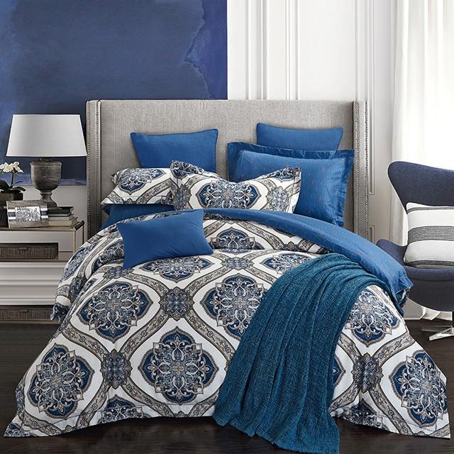 お洒落な花柄高級布団カバー３点セット(シングル) Bella22 (ベッドリネン/シーツ/掛け布団カバー/ボックスシーツ/ピロケース/枕カバー) | 