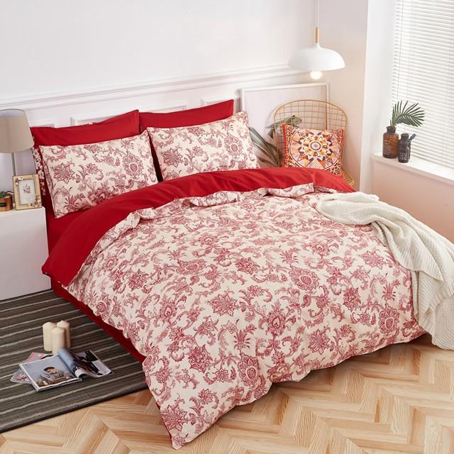 お洒落な花柄高級布団カバー３点セット(シングル) Bella25 (ベッドリネン/シーツ/掛け布団カバー/ボックスシーツ/ピロケース/枕カバー) |  | 01