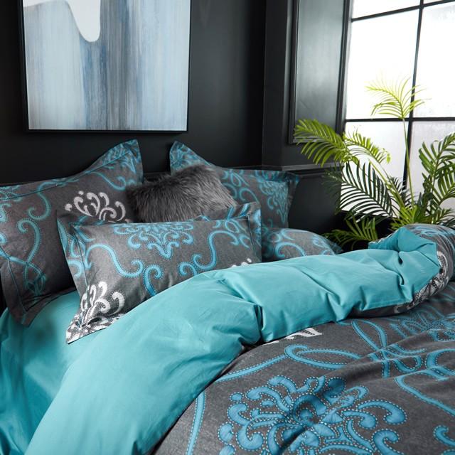 お洒落な花柄高級布団カバー３点セット(シングル) Bella37 (ベッドリネン/シーツ/掛け布団カバー/ボックスシーツ/ピロケース/枕カバー) |  | 06