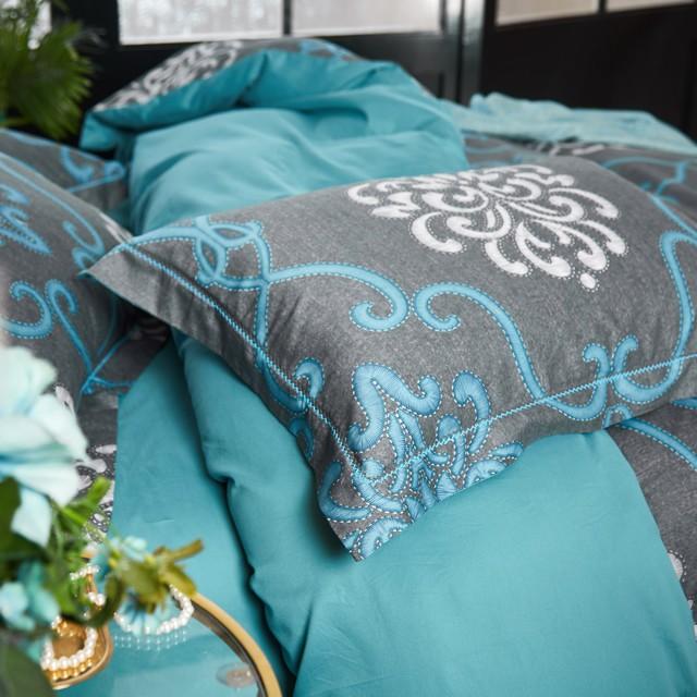 お洒落な花柄高級布団カバー３点セット(シングル) Bella37 (ベッドリネン/シーツ/掛け布団カバー/ボックスシーツ/ピロケース/枕カバー) |  | 07