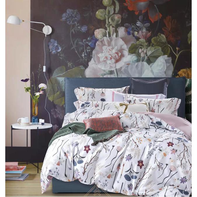 お洒落な花柄高級布団カバー４点セット(ダブル) Bella40w (寝具/寝具カバー/掛け布団カバー/布団カバー/ボックスシーツ/ピロケース/枕カバー) | 