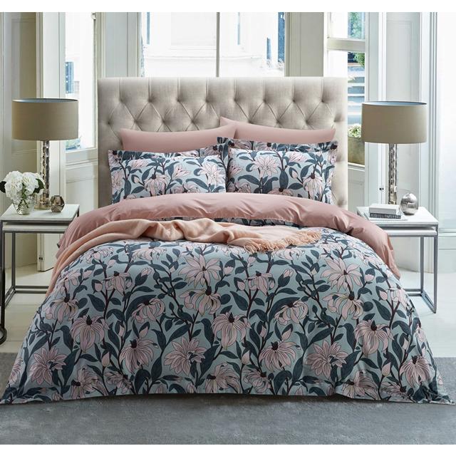 お洒落な花柄高級布団カバー4点セット(ダブル)  Bella41w (寝具/寝具カバー/掛け布団カバー/布団カバー/ボックスシーツ/ピロケース/枕カバー) |  | 08