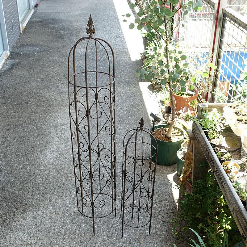 アイアン オベリスク ガーデンタワー 2個セット ラスティブラウン