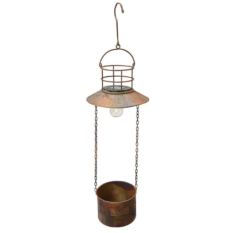 ラスティ LEDソーラーライト ランプシェード ハンギングプランター