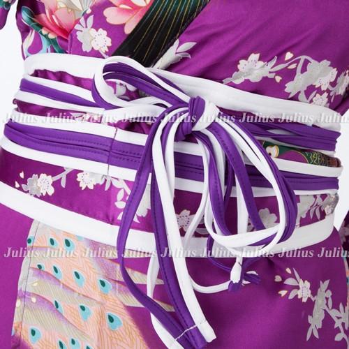 花魁系 着物ロングドレス 和柄 肩出しOK  パープル ac51         江戸 花魁道中 浴衣 よさこい 祭り 衣装 舞台 コスプレ ネグリジェ 羽織 |  | 04