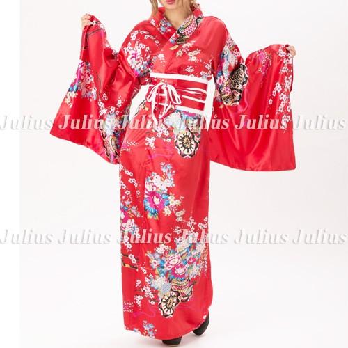 花魁系 ガウンタイプ 着物ロングドレス レッド ac52　　　江戸 花魁道中 浴衣 祭り 衣装 舞台 コスプレ 羽織 ネグリジェ 姫系 ランジェリー |  | 02