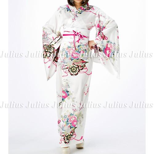 花魁 ガウンタイプ ゴージャス 着物ロングドレス  ホワイト 着物 帯セット ac58        江戸 花魁道中 コスプレ コスチューム |  | 01