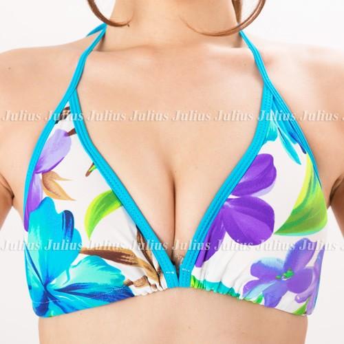 フラワーアート 三角ビキニ 胸パット入 ブルー系 水着 花柄 競泳 水泳 ラッシュガード トップス ショート チューブトップ タンキニ パレオ バンドゥ Bikiniboda 2 Juliusヤフー店 通販 Yahoo ショッピング