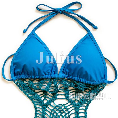 かぎ編み モノキニ 水着 ワンピース 胸パット入 ブルー ホルターネック チューブトップ タンキニ ワイヤービキニ マイクロビキニ チューブトップ Bim 012 Juliusヤフー店 通販 Yahoo ショッピング