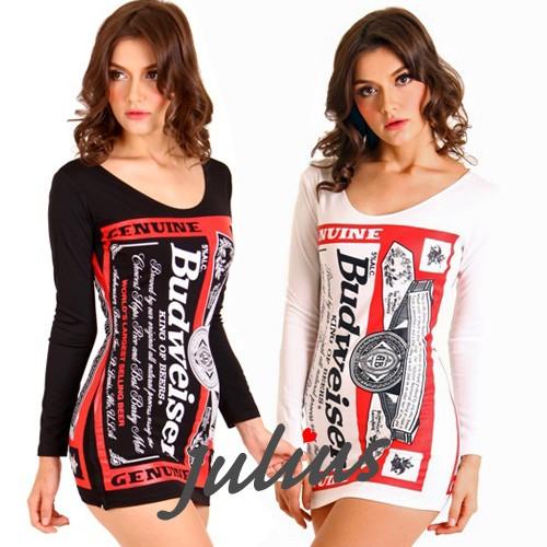 2カラー バドガール ミニスカ ワンピース 長袖タイプ 白 黒  ec527      レースクイーン レディース ナイトドレス タイト  ダンス | 