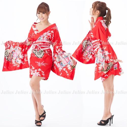 花魁 着物ドレス ワンピース 肩出しOK! 赤 華花 fc92【江戸 花魁道中 浴衣 セクシー よさこい 祭り 衣装 舞台 コスプレ  羽織 草履 水商売 |  | 01
