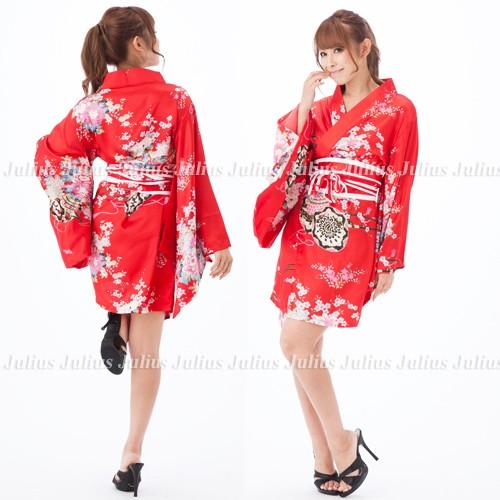 花魁 着物ドレス ワンピース 肩出しOK! 赤 華花 fc92【江戸 花魁道中 浴衣 セクシー よさこい 祭り 衣装 舞台 コスプレ  羽織 草履 水商売 |  | 02