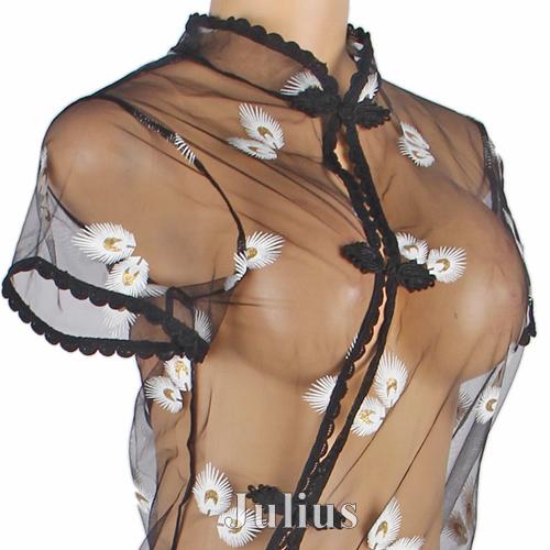 オール シースルー ピーコック 大胆 チャイナドレス ランジェリー Ｔバック付き hol8566   ナイトドレス ガウン ハロウィン スリップ |  | 05