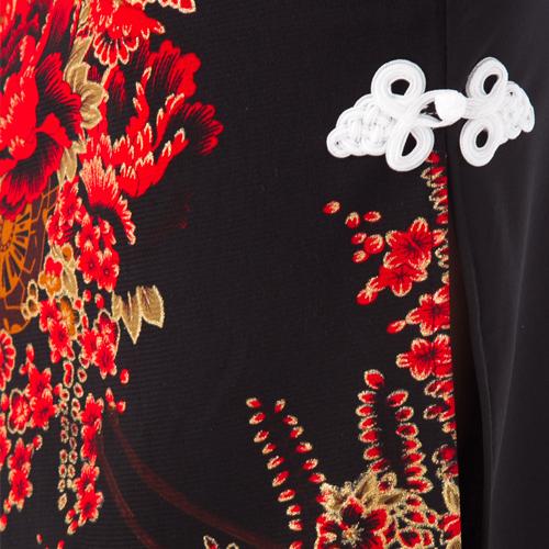 花柄 ホルターネック チャイナドレス 大胆スリット ロング ブラックjc87      民俗衣装 コスチューム ワンピース ナイトドレス パーティ ハロウィン |  | 04