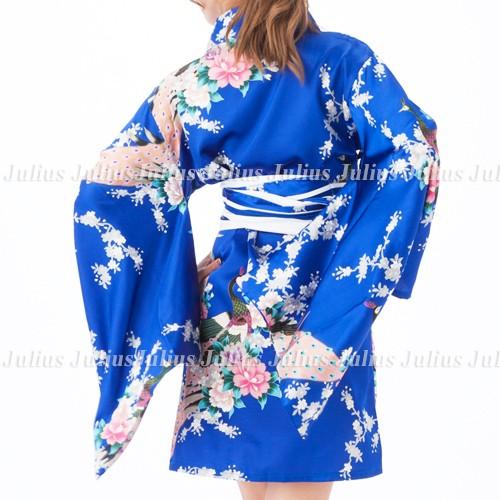 花魁系 セクシー 着物ドレス ワンピース 肩出しOK！ 浴衣 青 oc85    コスプレ よさこい 江戸 花魁道中 浴衣 祭り 衣装 舞台 民俗衣装 海外土産 羽織 草履 |  | 04