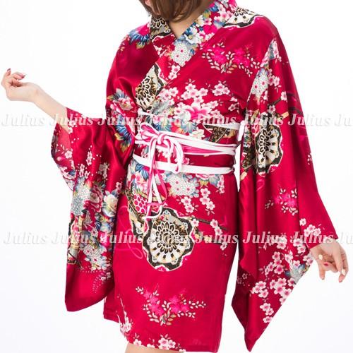 和柄 着物ドレス ワンピース 花魁 エンジ 濃赤 帯付き セット ガウンタイプ pc91       ワイン 江戸 花魁道中 浴衣 祭り 衣装 よさこい コスプレ |  | 03