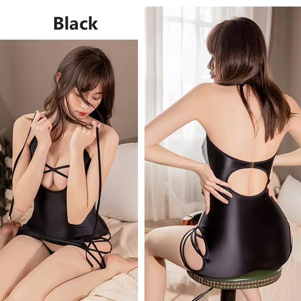 3カラー つるつる シャイニー セクシー マイクロミニ ボディコン ホルターネック ワンピース 極薄SBC6282  レースクイーン SEXYランジェリー |  | 03