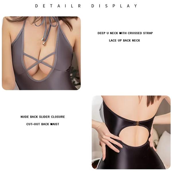 3カラー つるつる シャイニー セクシー マイクロミニ ボディコン ホルターネック ワンピース 極薄SBC6282  レースクイーン SEXYランジェリー |  | 05