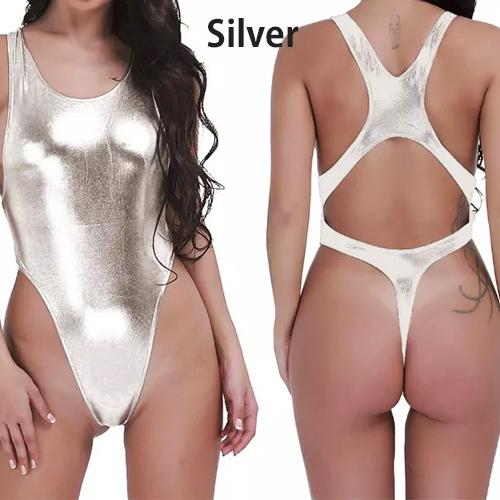 5カラー メタリック シャイニー 超ハイレグ レオタード 水着