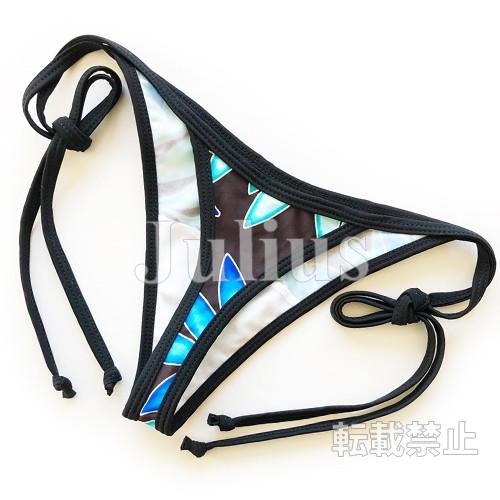 ハワイアン モンステラ柄 Ｔバック ビーチビキニ 胸パット入 水着 ブルー系      Ｇストリングス 海パン ラッシュガード サーフィン ボタニカル バス |  | 04