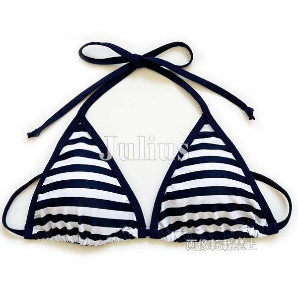 ネイビーｘホワイト ボーダー ビーチクイーン Ｔバック 三角ビキニ 水着 t64    サーフィン ブラジリアン  紐パンツ 競泳 水泳 スイムウェア |  | 03
