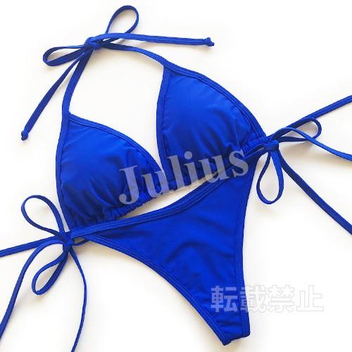 ビビッドカラー Ｔバック マリンビキニ 胸パット入 水着 青      海パン レディース ブラジリアン 見せブラ ワンピース 紐パンツ 競泳 |  | 01