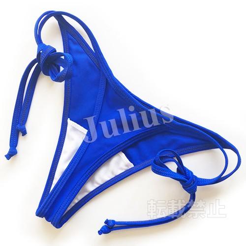 ビビッドカラー Ｔバック マリンビキニ 胸パット入 水着 青      海パン レディース ブラジリアン 見せブラ ワンピース 紐パンツ 競泳 |  | 04