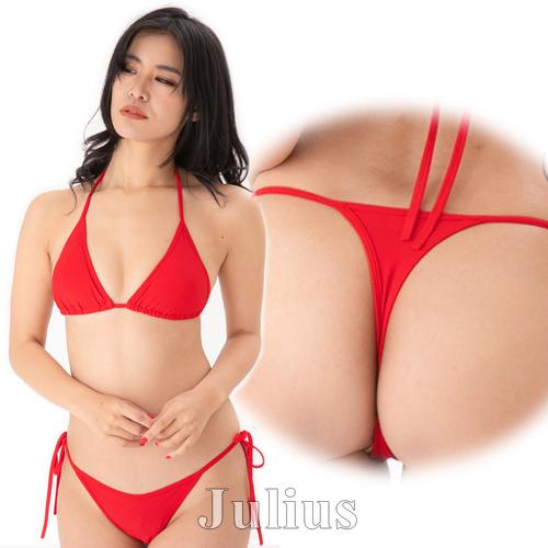 セクシーTバック 三角 ビキニ (パット入) 水着 赤 レディース セクシーTバック 三角 ビキニ (パット入) 水着 赤 レディース