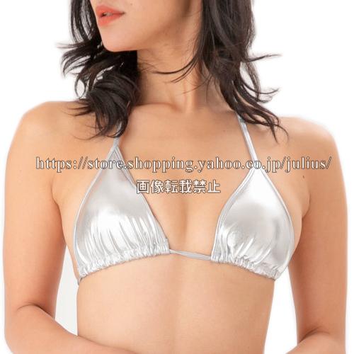 シャイニー シルバー Tバック 三角ビキニ  胸パット入 水着　　ブラジリア スイムスーツ 水泳 スイムウェア マイクロビキニ チューブトップ |  | 05