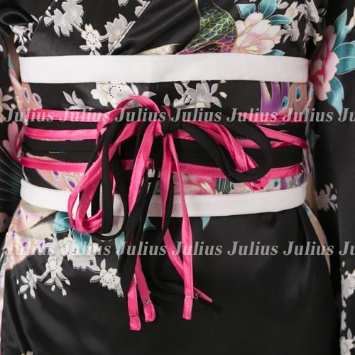 花魁系 セクシー 着物ドレス ワンピース 孔雀 桜 帯セット ブラック 肩出OK       舞台衣装 民族衣装 よさこい 発表会 演奏会  ガウンタイプ 制服 浴衣 |  | 04