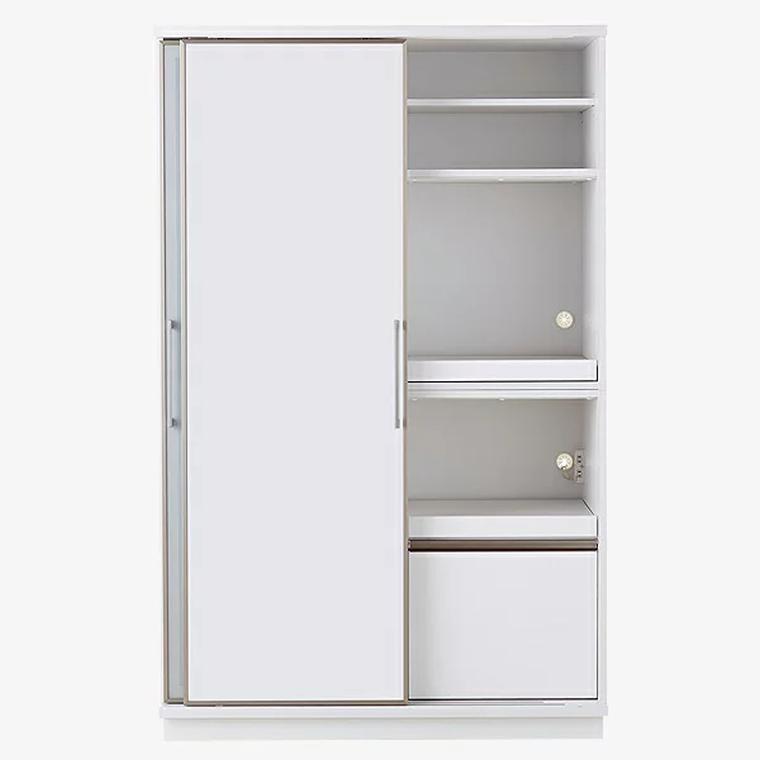 キッチン収納 キッチン収納棚 スリム 食器棚 ハイタイプ 完成品 引き戸