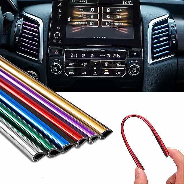 車の スタイリング Diy U の アウトレット インテリア エアコン カー クローム グリル ス ストリップ タイプ ベント 自動車 装飾 新作製品 世界最高品質人気 U