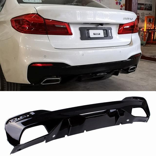 M Pスタイルpp素材バンパー明るい黒リアディフューザーbmw 5 店内全品対象 シリーズg30 G38 530i 540d 525i