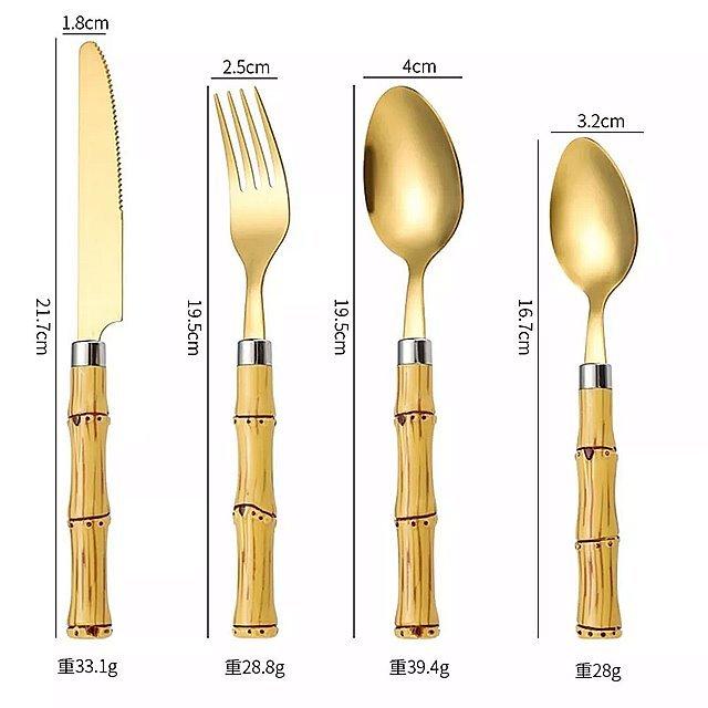 耐久 性のある竹 ハンド ル ,コーヒー スプーン , サラダ フォーク , ステンレス 鋼 台所 用品 , カトラリー セット , 食器|jumbo111|05