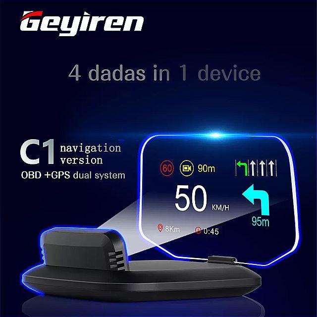 0円 【88%OFF!】 0円 お得な特別割引価格 Geyiren- 自動車 用 ミラー 本体 デュアル GPS デバイス スピードメーター 警告