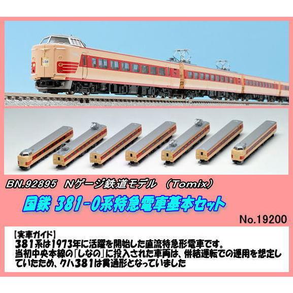TNB-92895 (N) 国鉄381-0系 特急電車 基本7両 （Tomix） : ホビー