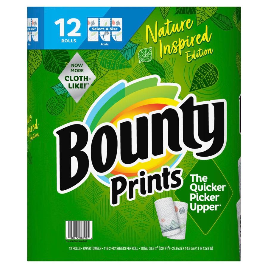 新品未開封　リニューアル　バウンティ　１２ロール　×　2袋 Bounty バウンティー ペーパータオル 2枚重ね 12ロール (柄あり
