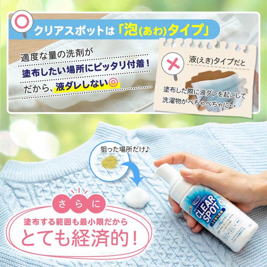 エコプラッツ クリアスポット 善玉バイオ シミ汚れ洗剤 泡タイプ 150ml×2本セット 染み抜き 衣類 エリそで 襟袖洗剤 ウール シルク 浄 JOEと併用可 日本製 | EcoPlatz | 06