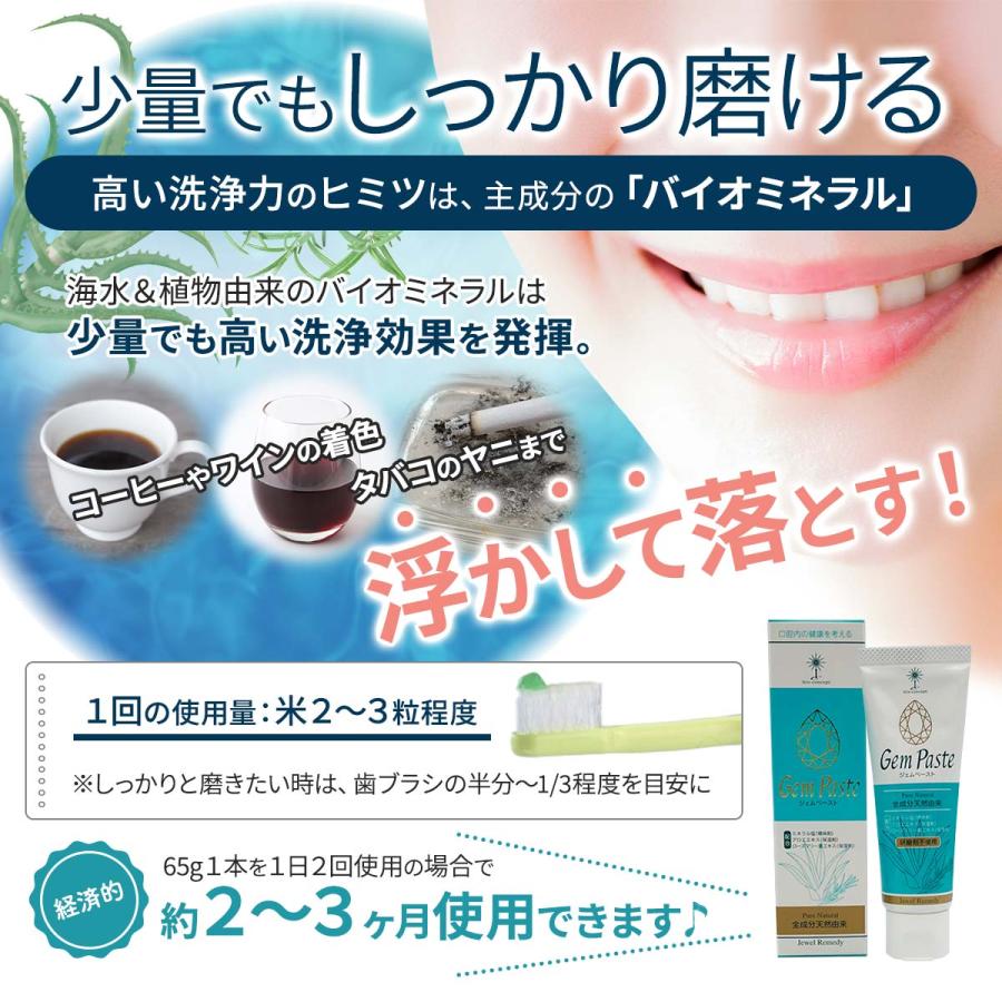 ジェムペースト 歯磨きジェル 65g 3本セット 全成分天然由来 無添加 フッ素なし 歯磨き粉 研磨剤不使用 口臭ケア |  | 03