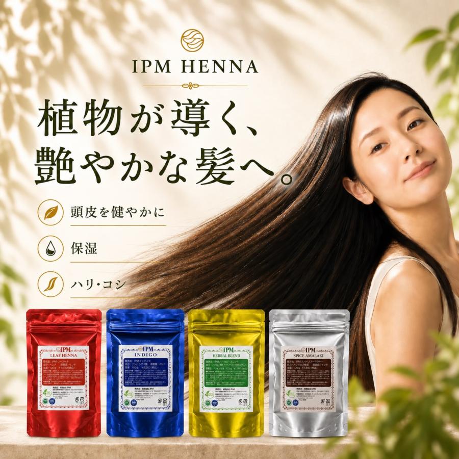 IPM ヘナ スターター4点セット 各100g【ガイドブック等の特典付き