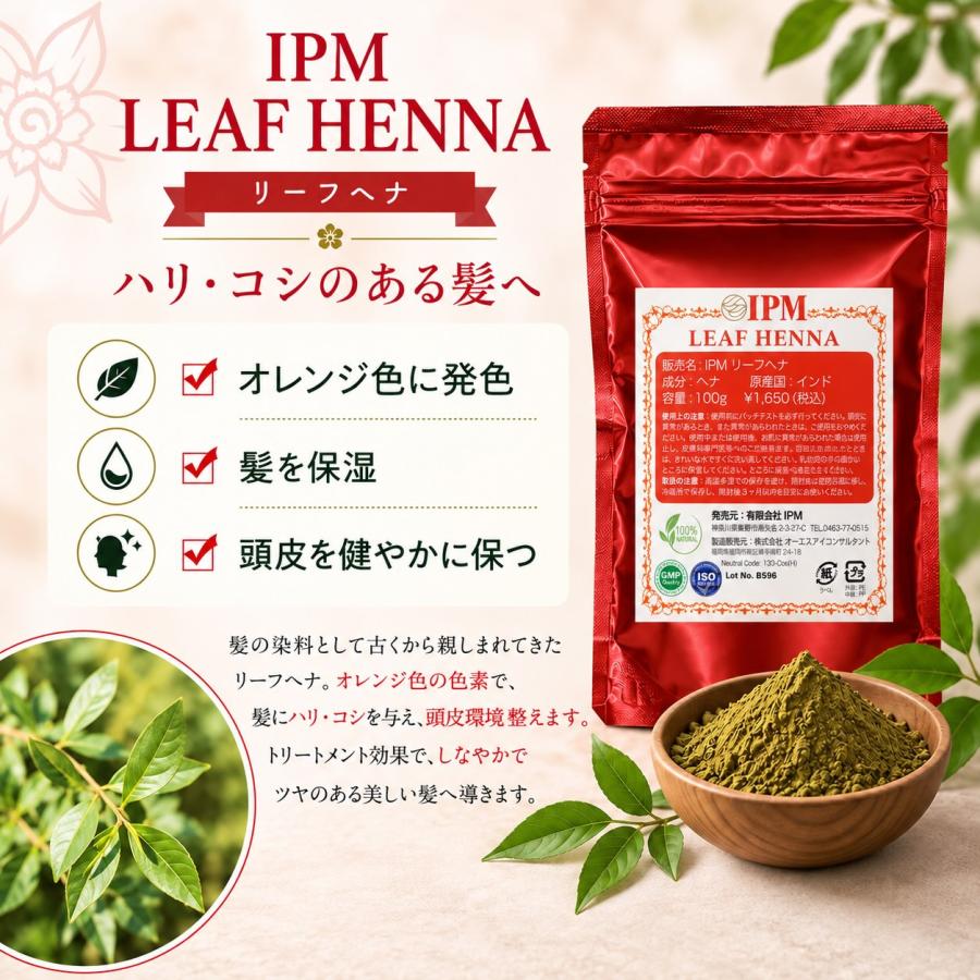 IPM ヘナ インディゴ 100g【エコ洗剤1個つき】 オーガニック 白髪染め