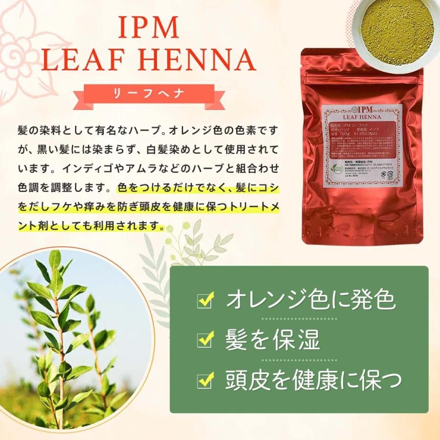 IPM ヘナ リーフヘナ 100g【エコ洗剤2個つき】 オーガニック 白髪染め
