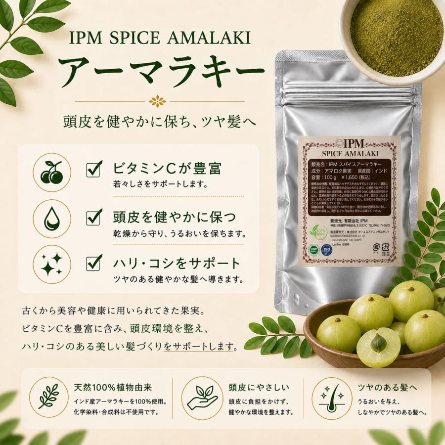 IPM ヘナ リーフヘナ 100g【エコ洗剤1個つき】 オーガニック 白髪染め
