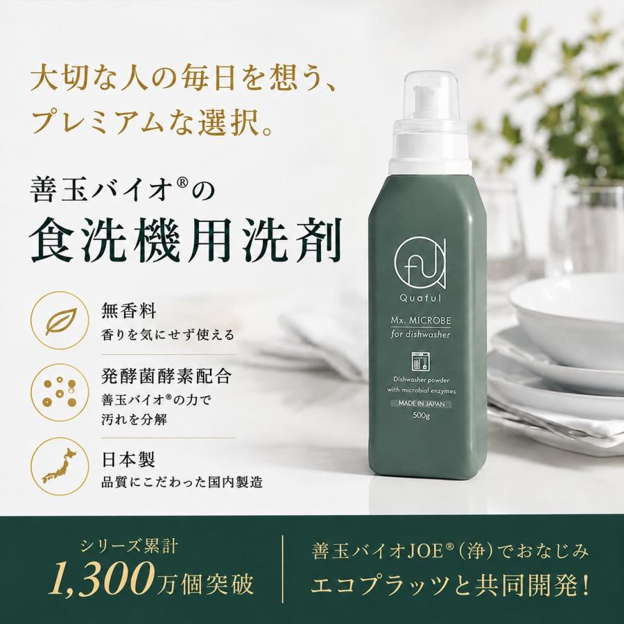 クオフル 善玉バイオの食洗機用洗剤 エコプラッツと共同開発 しょく