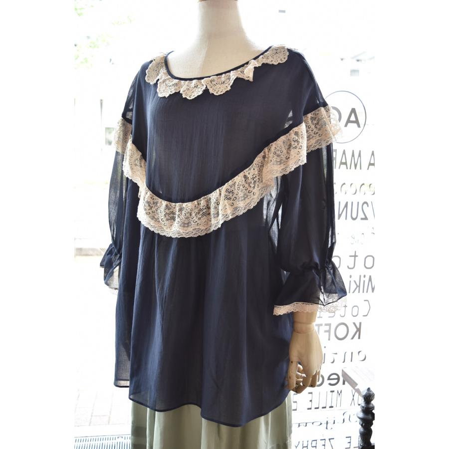 RIjoui(リジュイ) 23S/S クルーニーレースのヨーク切替チュニック