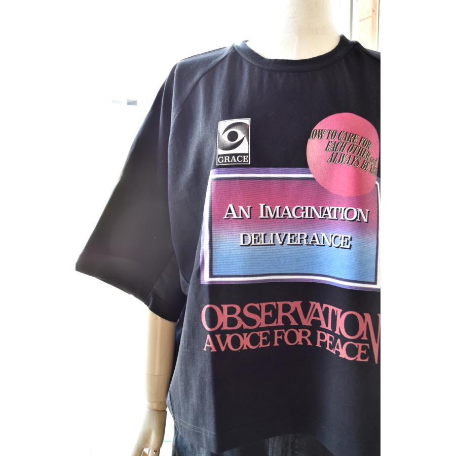 OKIRAKU（オキラク） 26S/S Shirt-style printed tee<BLACK> : junemie